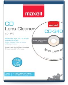 Maxell  Pro 190048 CD-340 Laser Lens Cleaner - Safe & Effective CD Player & Game Station Compact Disc Cleaner - Microfiber Brushes Eliminates Static & Dust - Easy to Use with No Chemicals