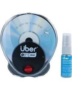 Uber Radial CD & DVD Cleaning System, Works with Blu-ray Discs, Includes Cleaning Solution, Great for Movies, Home Videos, Xbox and Playstation Games, PC Games, and Music, Black, 27308