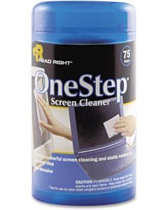 OneStep CRT Screen Cleaning Wipes, Nonstreaking, Anti-Static, 75/Dispenser Tub RRTRR1409